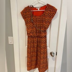 Dressbarn Orange Dress with Braided Belt